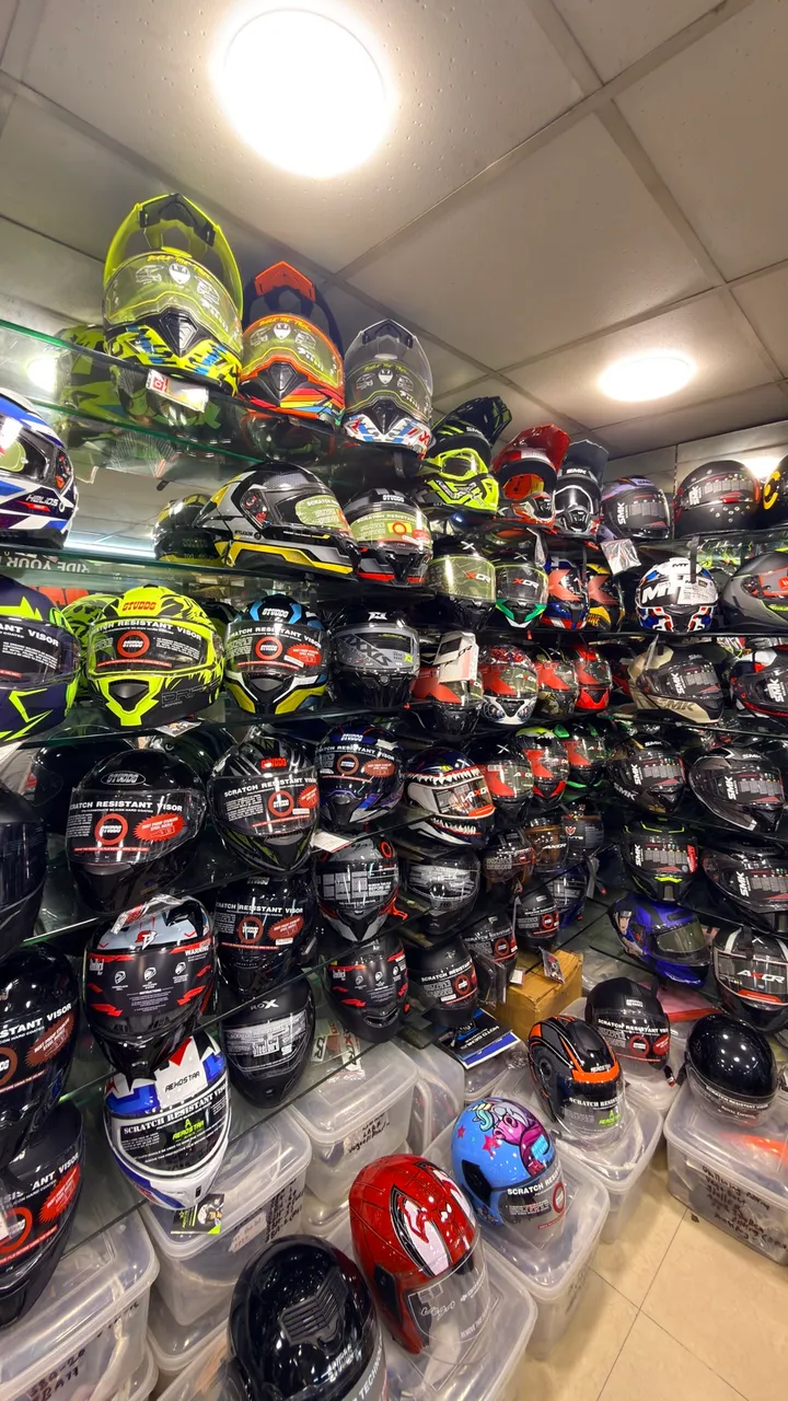 Smaller and colourful helmets suitable for children at Speed World